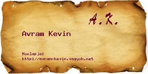 Avram Kevin névjegykártya